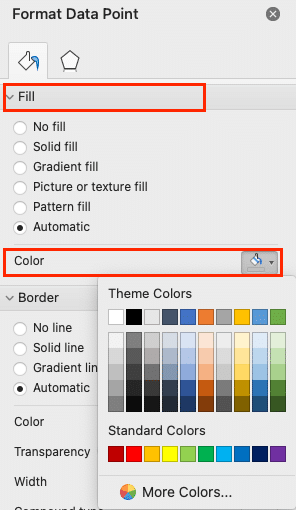Customizing data label content in the Format Data Labels pane.