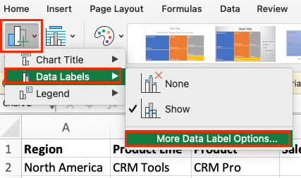 Modifying chart area size and position in Excel.