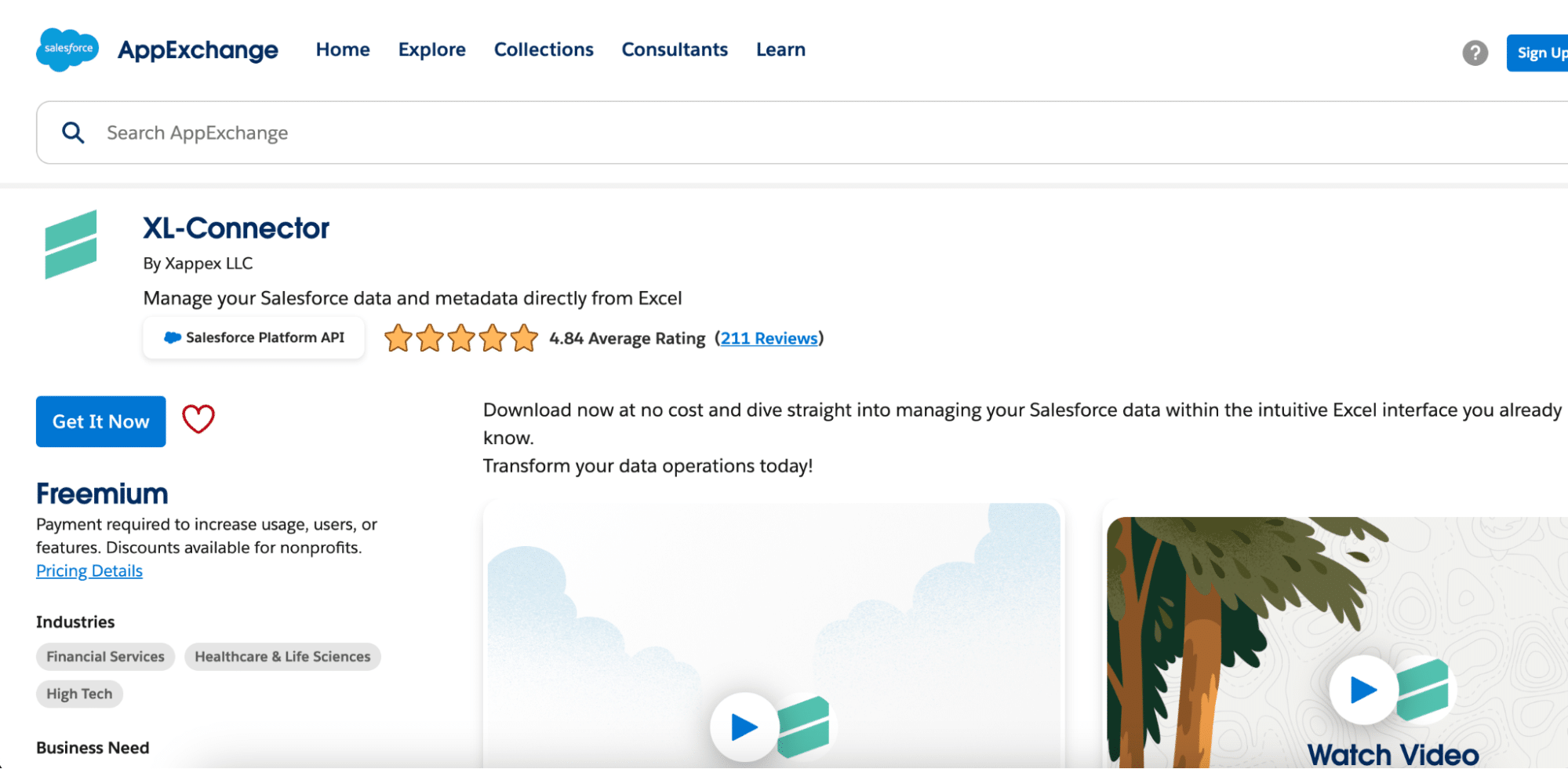XL-Connector interface for Excel-based Salesforce data integration.