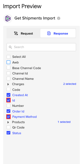 Import customization options in Coefficient for ShipRocket data