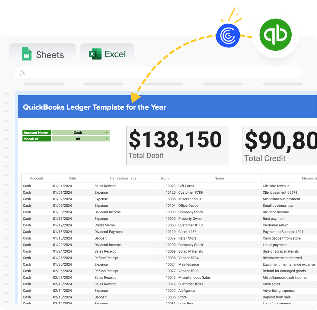 QuickBooks Ledger Template