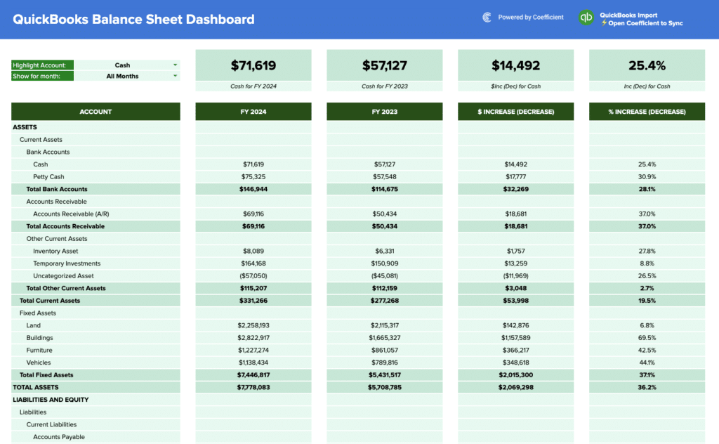 quickbooks balance sheet template in google sheets