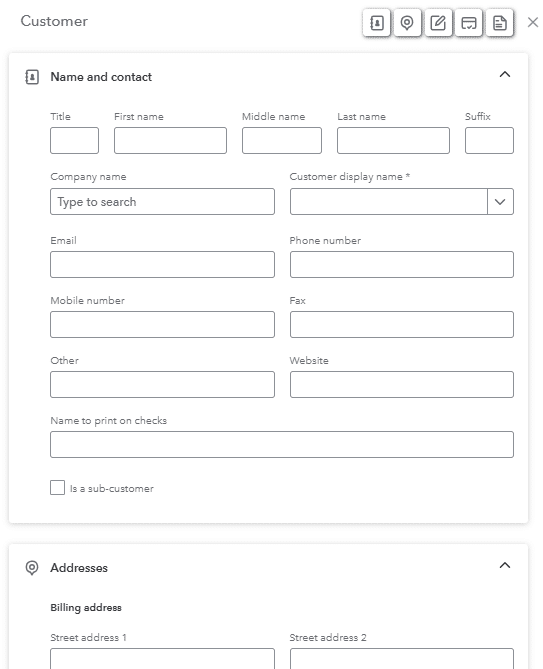 Project module selection in QuickBooks Online main dropdown menu