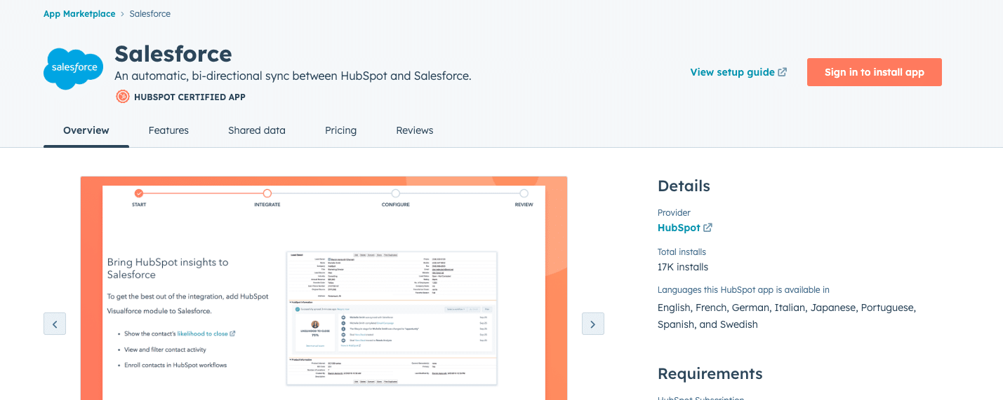 LinkedIn's Native Integration with Salesforce.