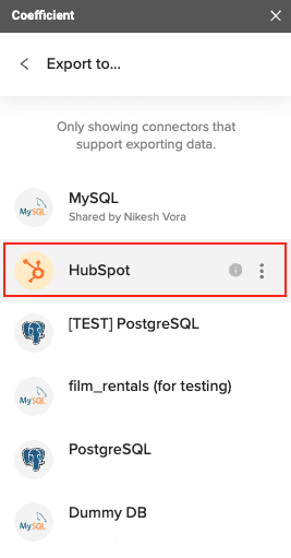 Hotspot export option and coefficient sidebar.