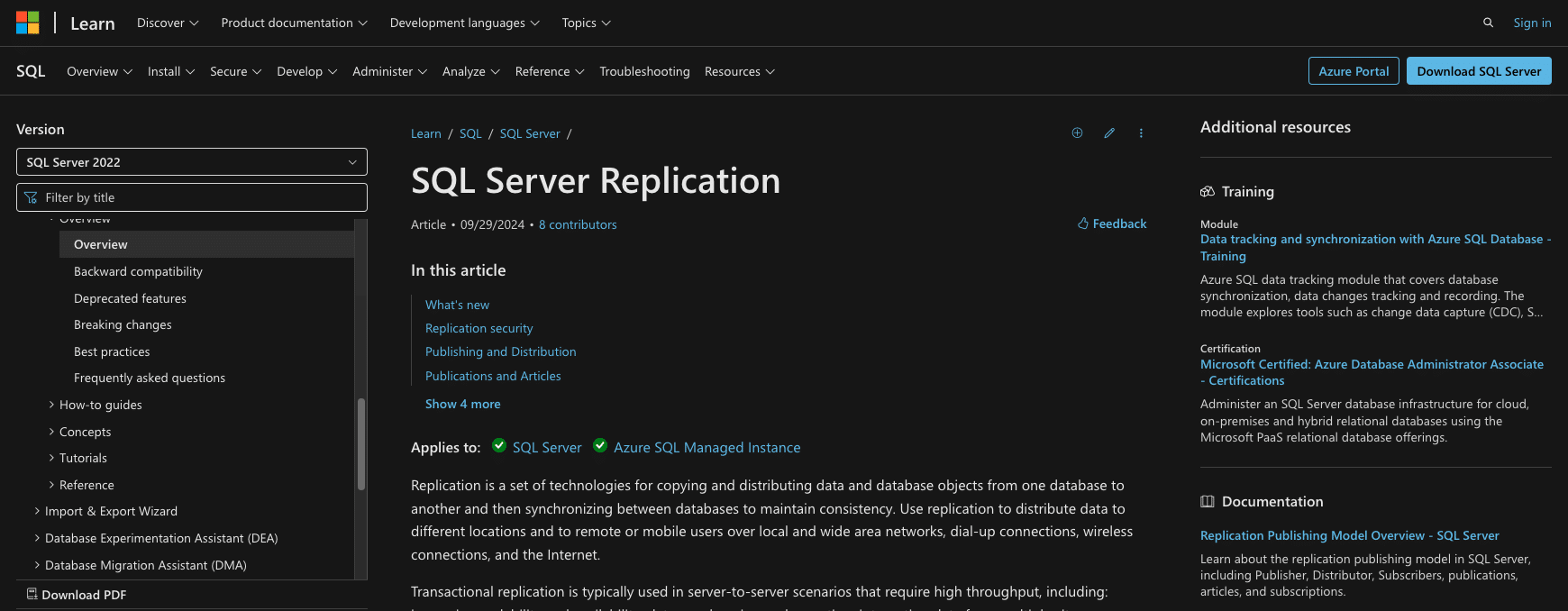 SQL Server Replication | Microsoft Learn