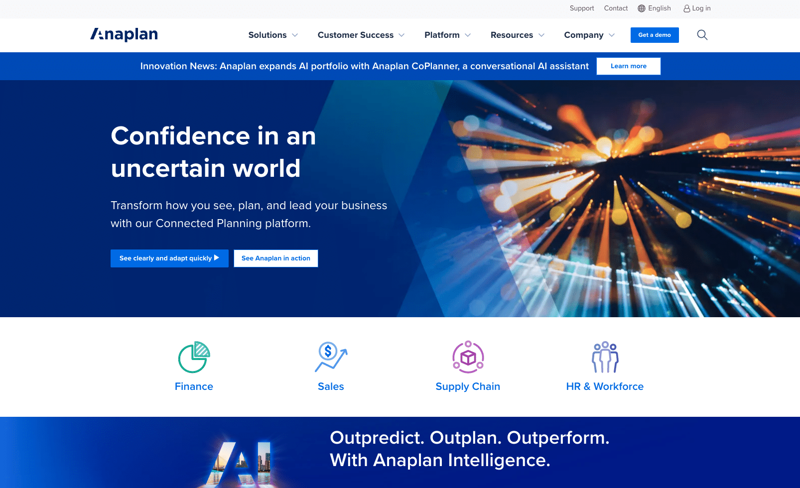 Screenshot of Anaplan's homepage?