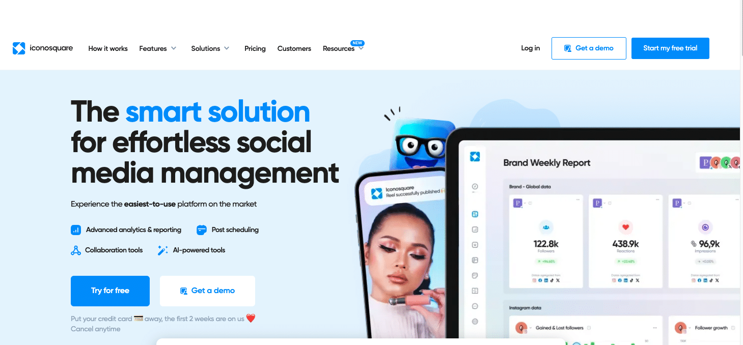 A screenshot of Iconosco's home page