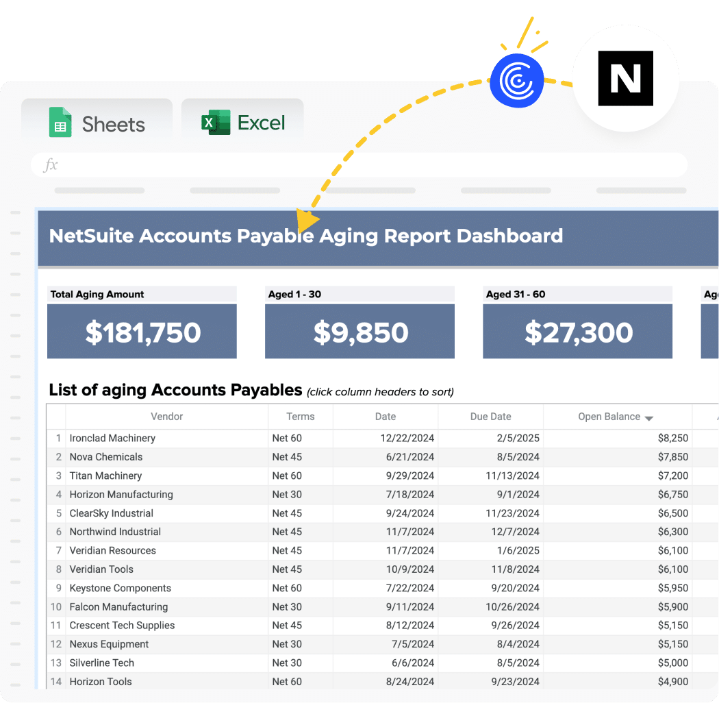 NetSuite Accounts Payable Aging Report Template