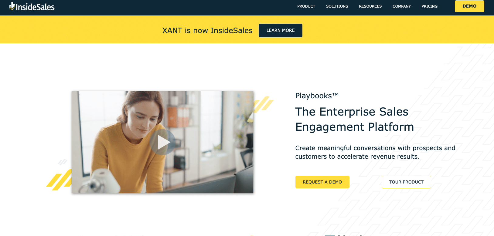 a screenshot of inside sale's homepage