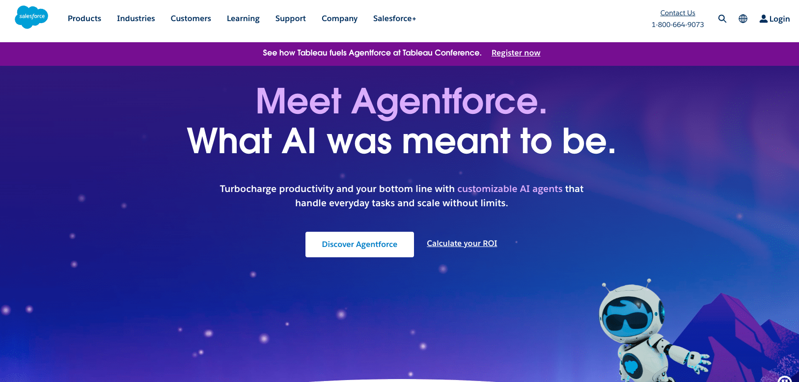 a screenshot of salesforce's homepage